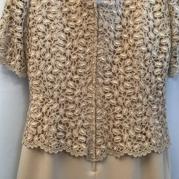 Obsessions Couture Dress Women’s Size 14 Lace Metallic Maxi Formal - Picture 3 of 9